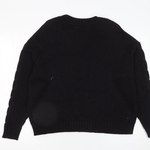 Vero Moda Women's Black Cable-Knit Acrylic Jumper XL