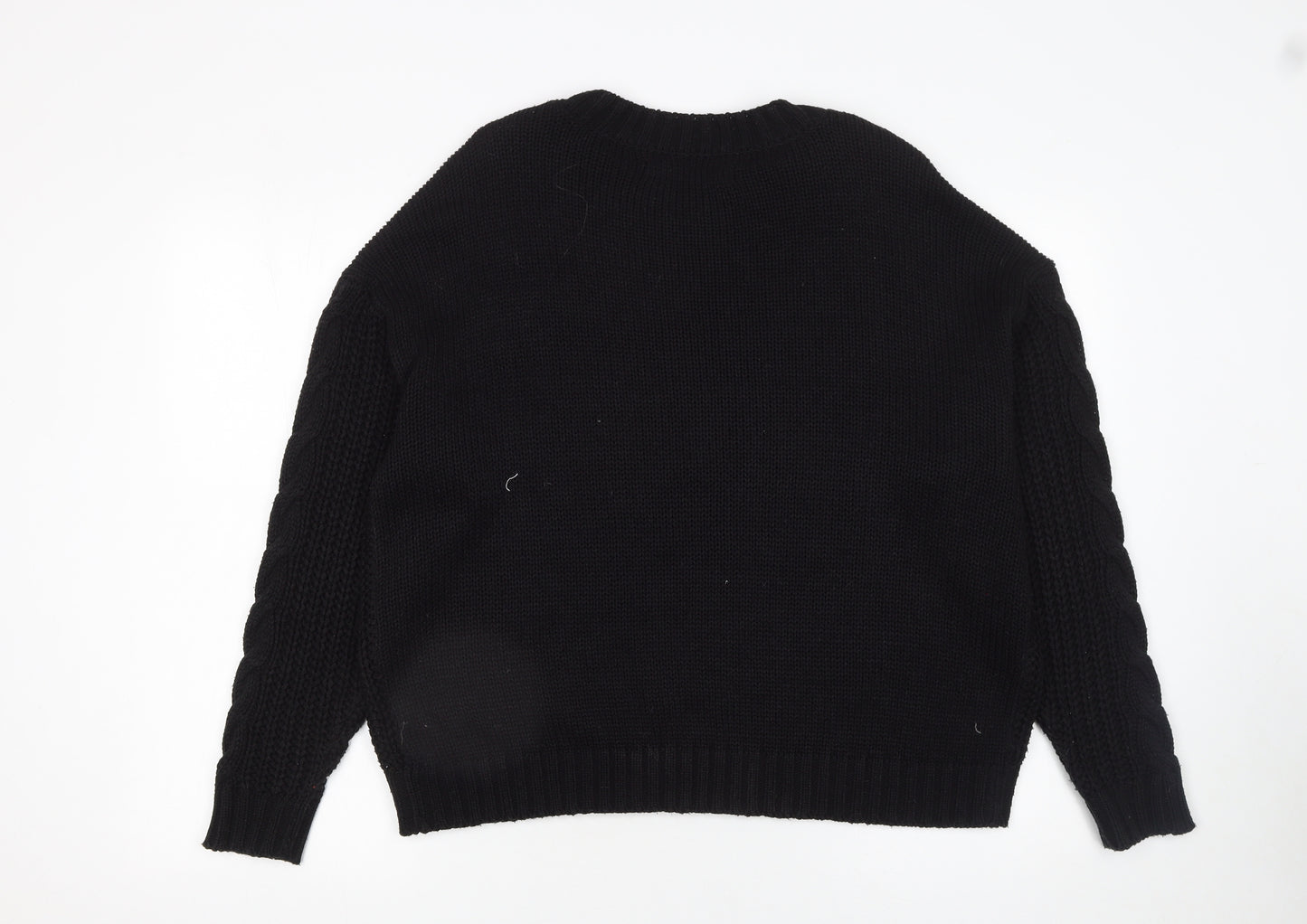 Vero Moda Women's Black Cable-Knit Acrylic Jumper XL