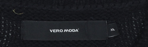 Vero Moda Women's Black Cable-Knit Acrylic Jumper XL