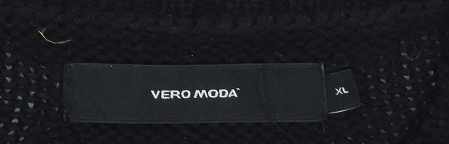 Vero Moda Women's Black Cable-Knit Acrylic Jumper XL