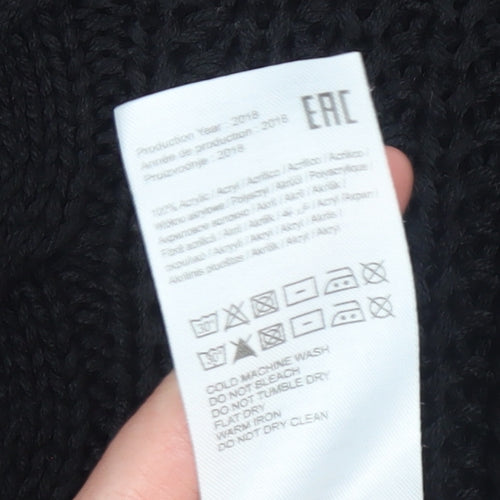 Vero Moda Women's Black Cable-Knit Acrylic Jumper XL