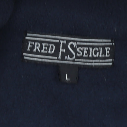 FRED F SEIGLE Men's Black Fleece Full Zip Jacket Size L