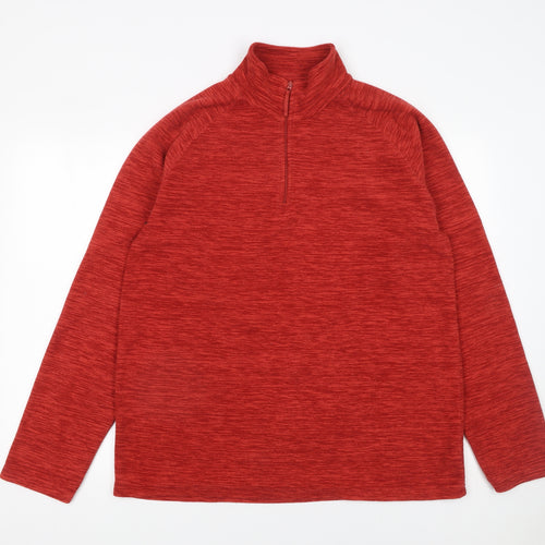 Mountain Warehouse Men's Red 1/4 Zip Fleece Sweatshirt Size L