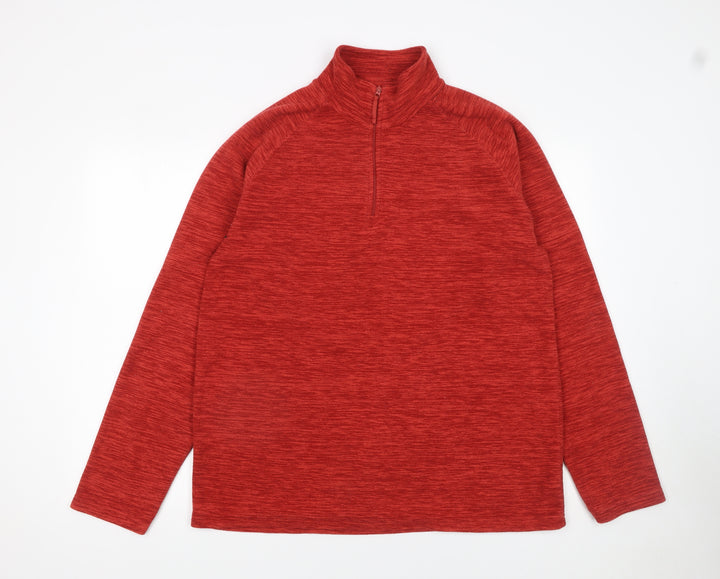 Mountain Warehouse Men's Red 1/4 Zip Fleece Sweatshirt Size L