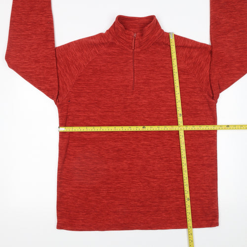 Mountain Warehouse Men's Red 1/4 Zip Fleece Sweatshirt Size L