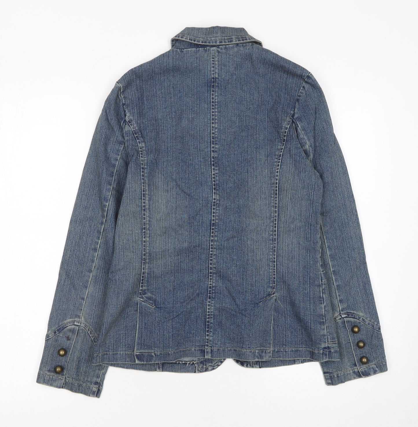 Sophie Girls Blue Denim Basic Jacket 14 Years Collared Button Casual