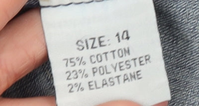 Sophie Girls Blue Denim Basic Jacket 14 Years Collared Button Casual