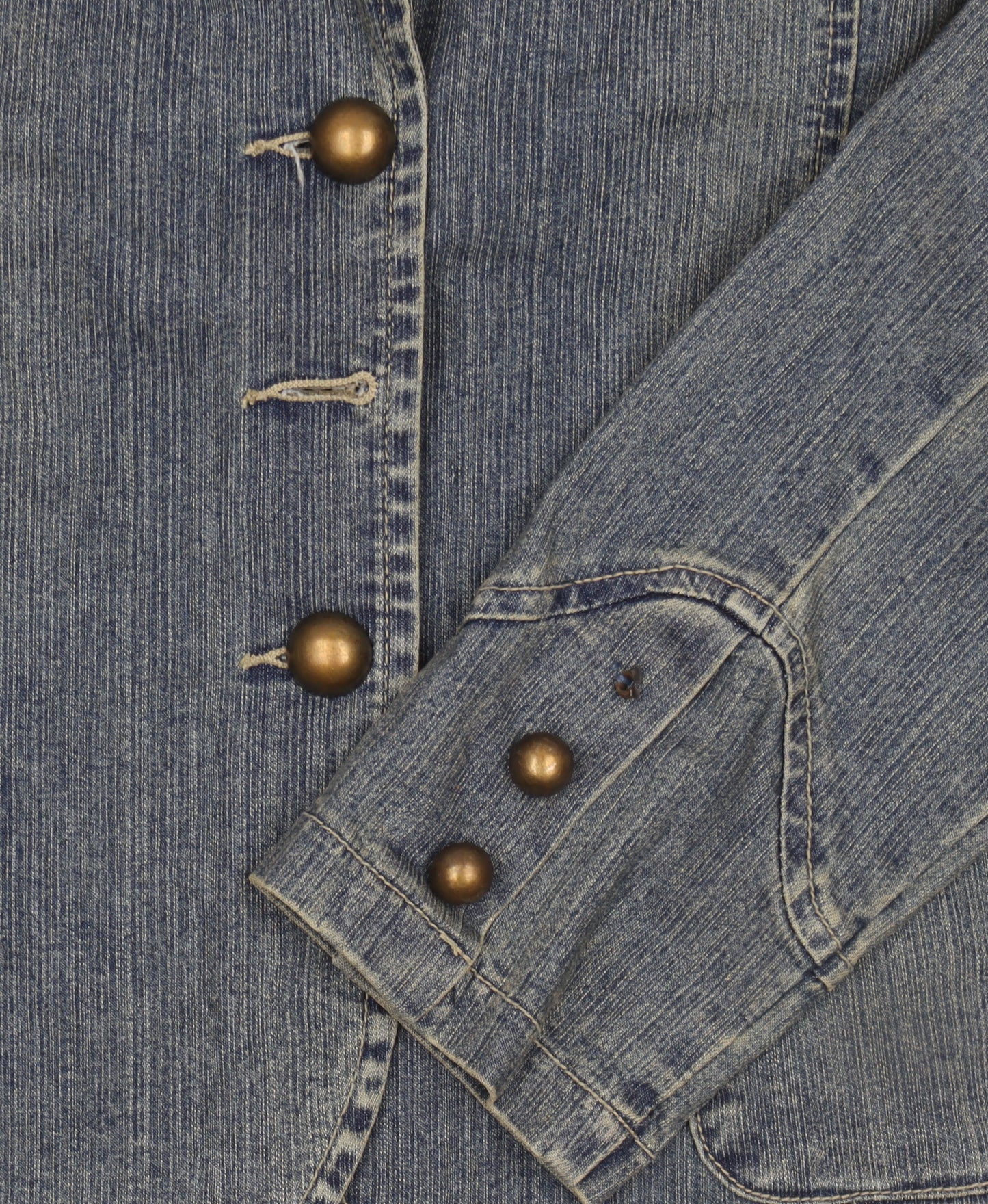 Sophie Girls Blue Denim Basic Jacket 14 Years Collared Button Casual