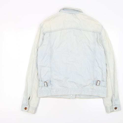 Topshop Moto Women's Light Blue Denim Jacket UK 10 Classic Button-Up