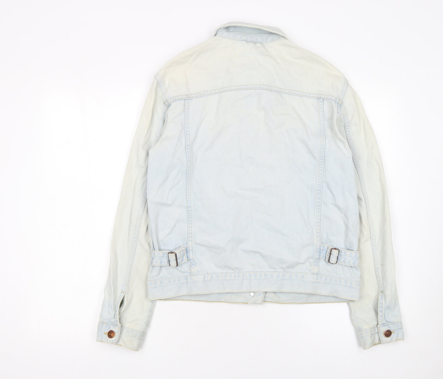 Topshop Moto Women's Light Blue Denim Jacket UK 10 Classic Button-Up