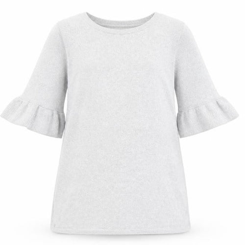 H&M Girls Silver Knit Ruffle Sleeve Shift Dress 7-8 Years