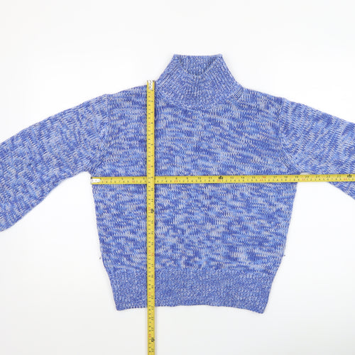 French Connection Womens Blue Chunky Knit High Neck Jumper Size S
