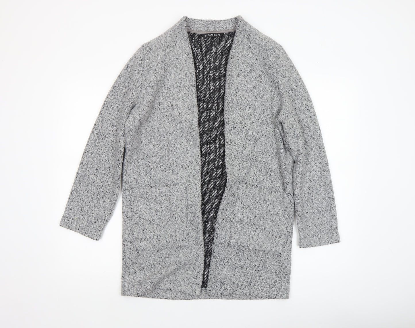 Dunnes Women Grey Chunky Knit Open Longline Cardigan XS