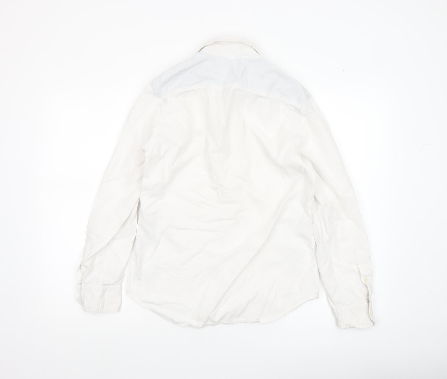 Levi's Men White Slim Fit Long Sleeve Cotton Button-Up Shirt S