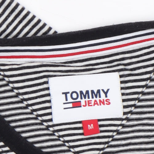 Tommy Hilfiger Mens Black Striped Cotton Crew Neck T-Shirt Size M