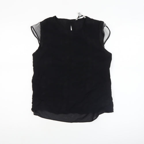 Coast Women's Black Sleeveless Round Neck Viscose Blouse Size 12