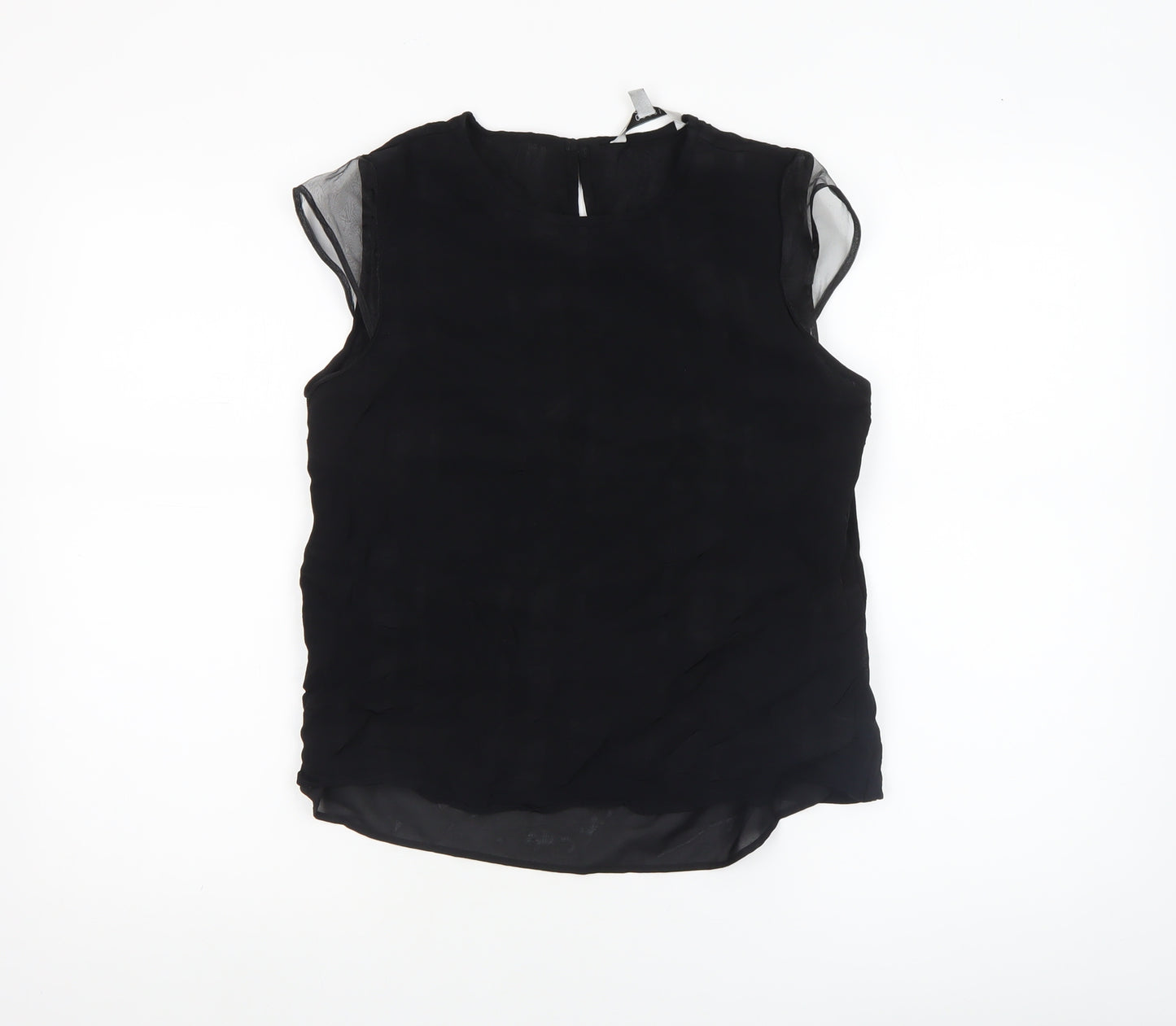 Coast Women's Black Sleeveless Round Neck Viscose Blouse Size 12