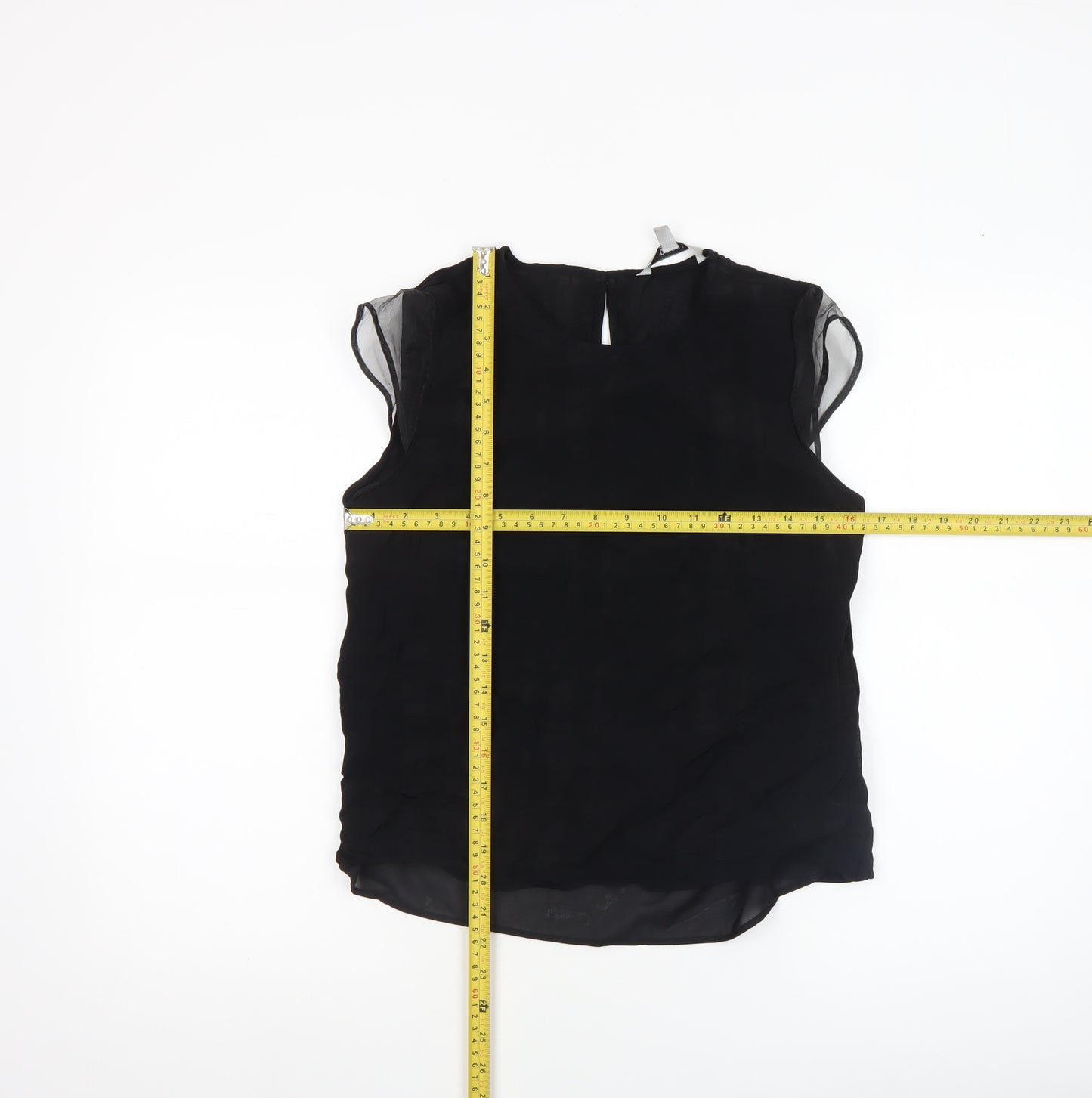 Coast Women's Black Sleeveless Round Neck Viscose Blouse Size 12