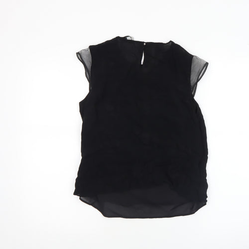 Coast Women's Black Sleeveless Round Neck Viscose Blouse Size 12