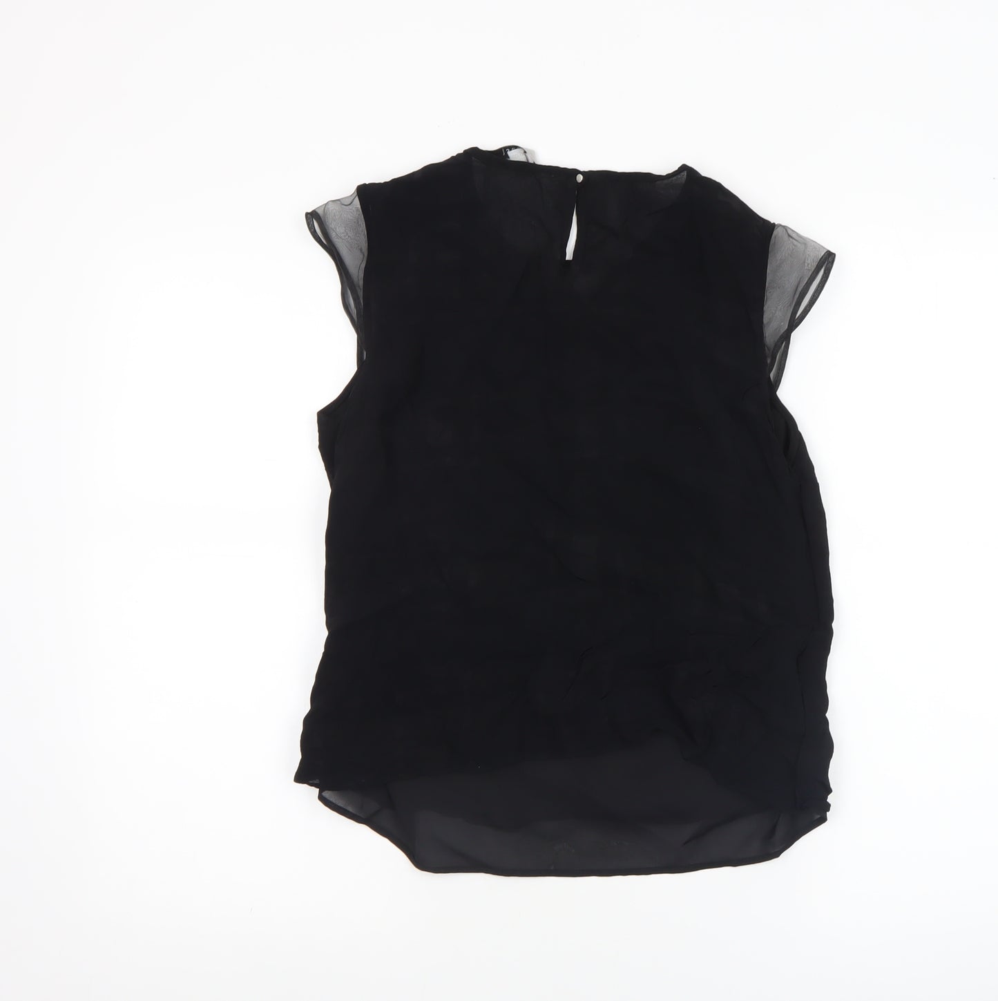 Coast Women's Black Sleeveless Round Neck Viscose Blouse Size 12
