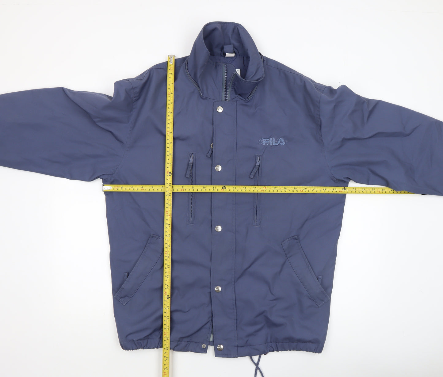 Fila Mens Blue XS Vintage Bomber Jacket Lined Polyester Zip-Up