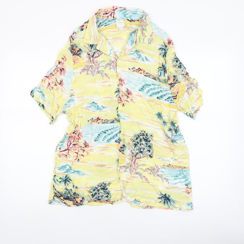 H&M L.O.G.G. Men's Multicoloured Hawaiian Viscose Shirt L