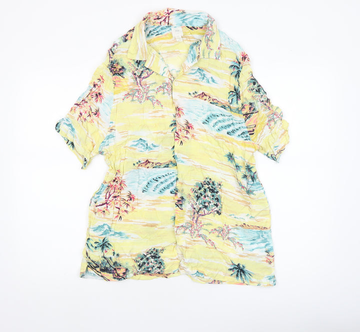 H&M L.O.G.G. Men's Multicoloured Hawaiian Viscose Shirt L