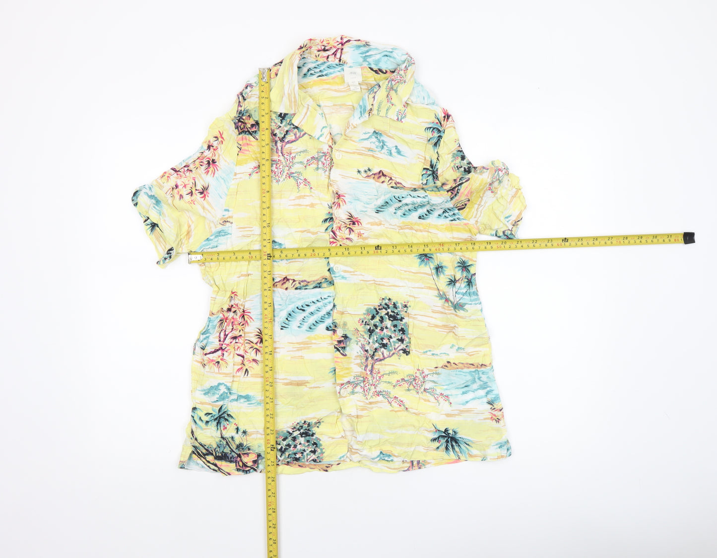 H&M L.O.G.G. Men's Multicoloured Hawaiian Viscose Shirt L
