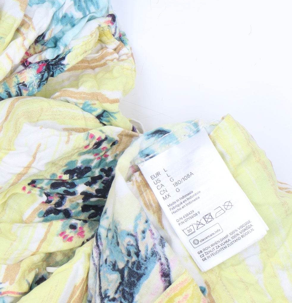 H&M L.O.G.G. Men's Multicoloured Hawaiian Viscose Shirt L