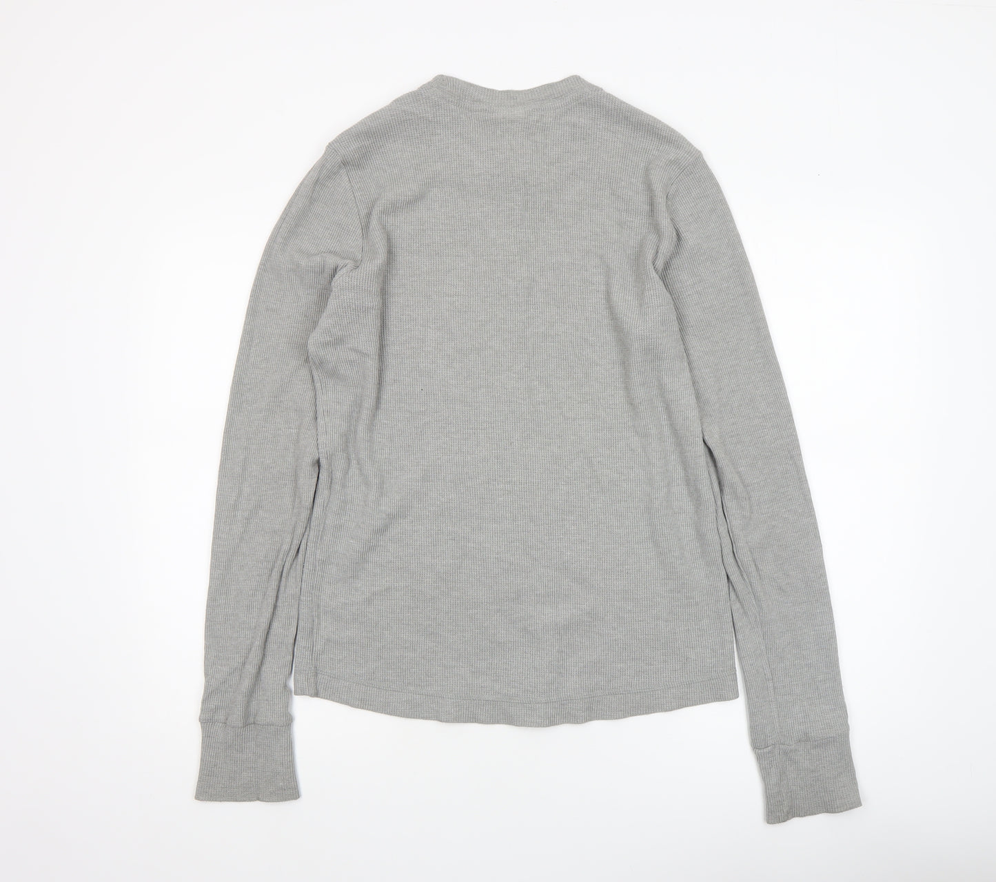 Abercrombie & Fitch Men's Grey Long Sleeve Crew Neck Top Size M