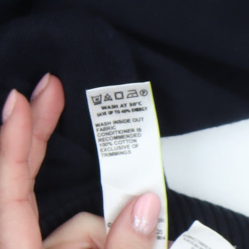 Marks and Spencer Men's Black 2XL 1/2 Zip Cotton Jumper