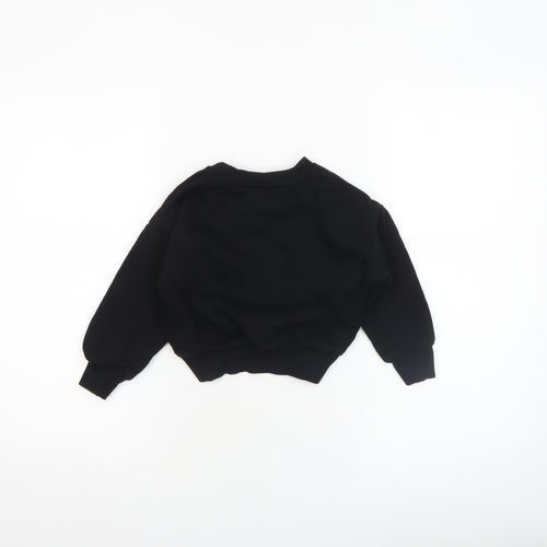 Disney Girls Black Stitch & Angel Ohana Pullover Sweatshirt 4-5 Years