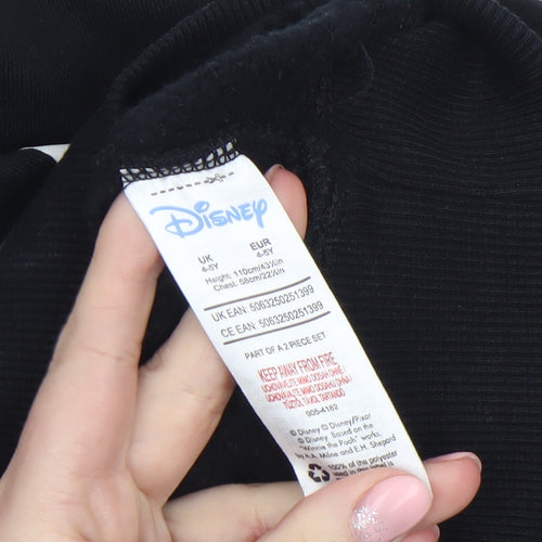 Disney Girls Black Stitch & Angel Ohana Pullover Sweatshirt 4-5 Years