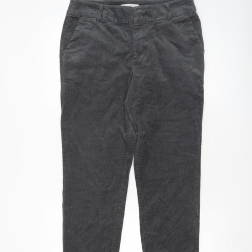 Part Two Women Grey Corduroy Cropped Trousers Size 12