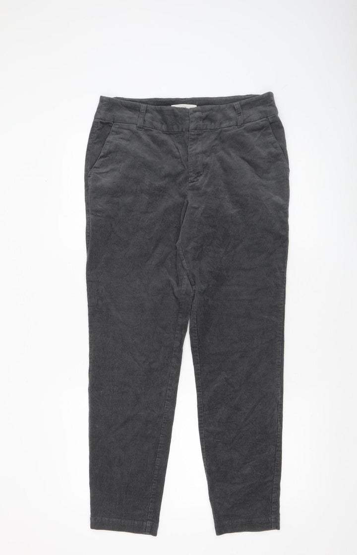 Part Two Women Grey Corduroy Cropped Trousers Size 12