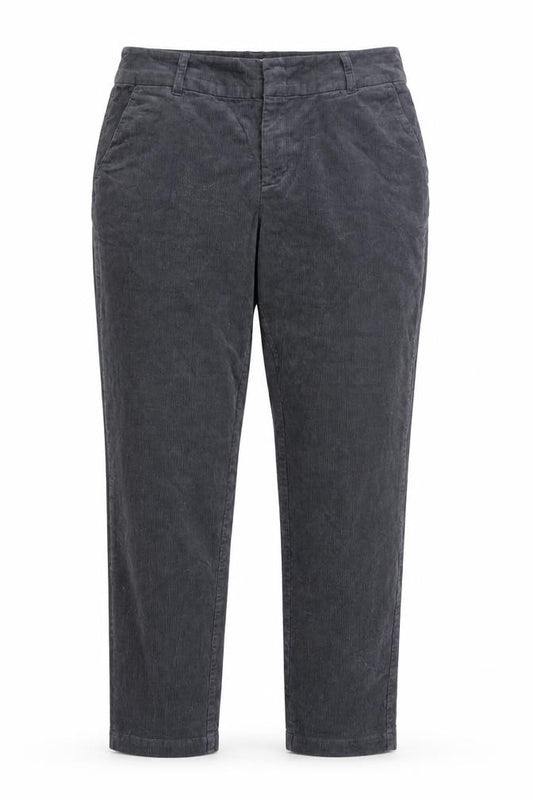 Front view of Part Two Women Grey Corduroy Cropped Trousers, size 12