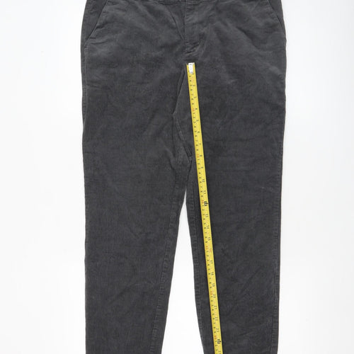 Part Two Women Grey Corduroy Cropped Trousers Size 12