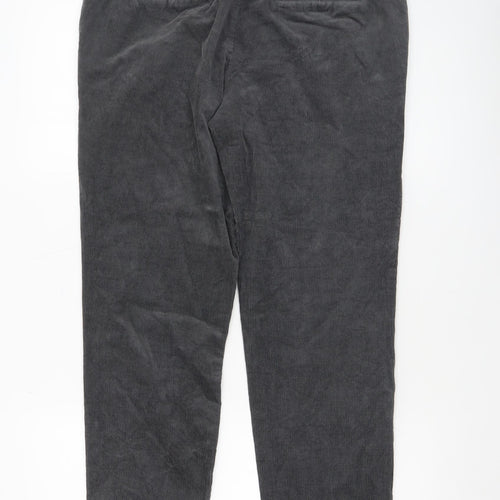 Part Two Women Grey Corduroy Cropped Trousers Size 12