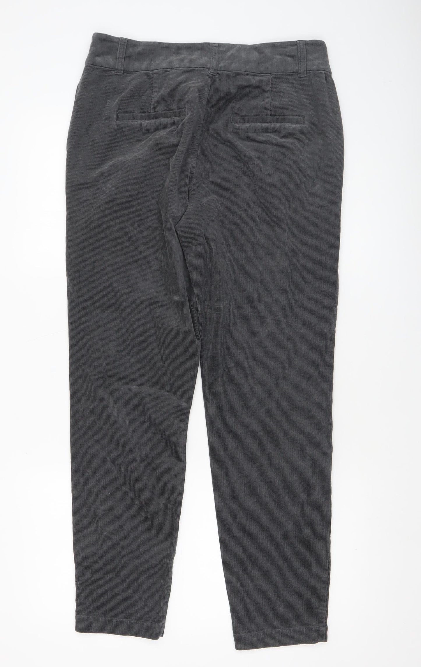 Part Two Women Grey Corduroy Cropped Trousers Size 12