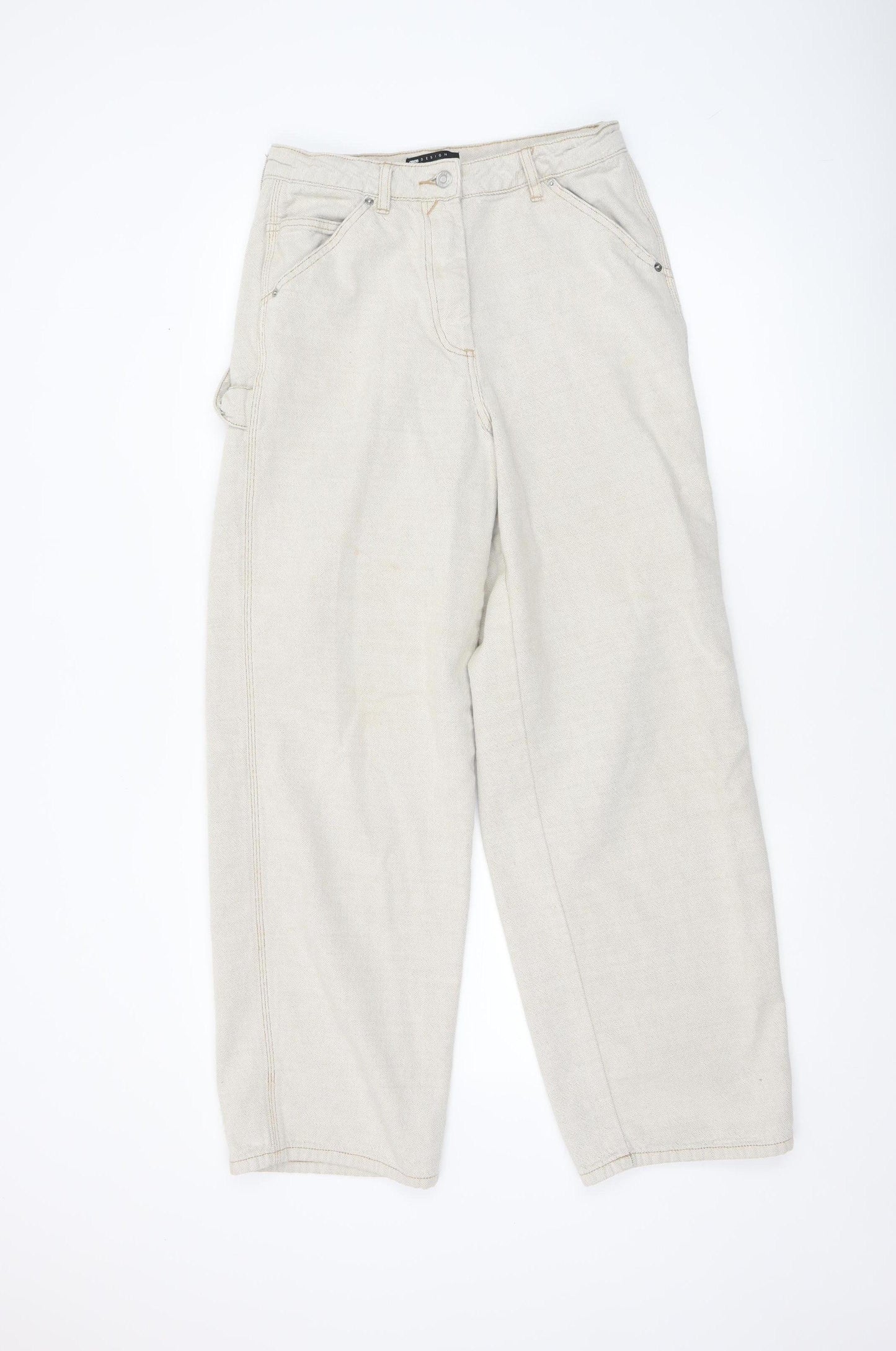 ASOS Women’s Beige Straight Leg Jeans Size 10 Cotton 28W 32L