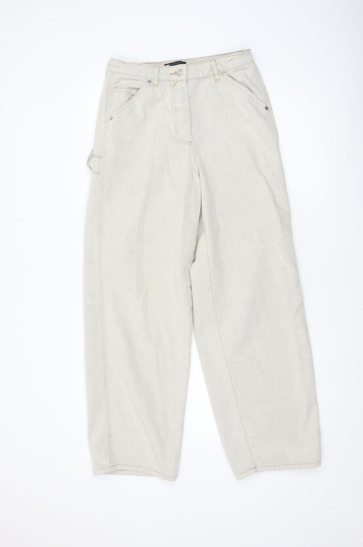 ASOS Women’s Beige Straight Leg Jeans Size 10 Cotton 28W 32L