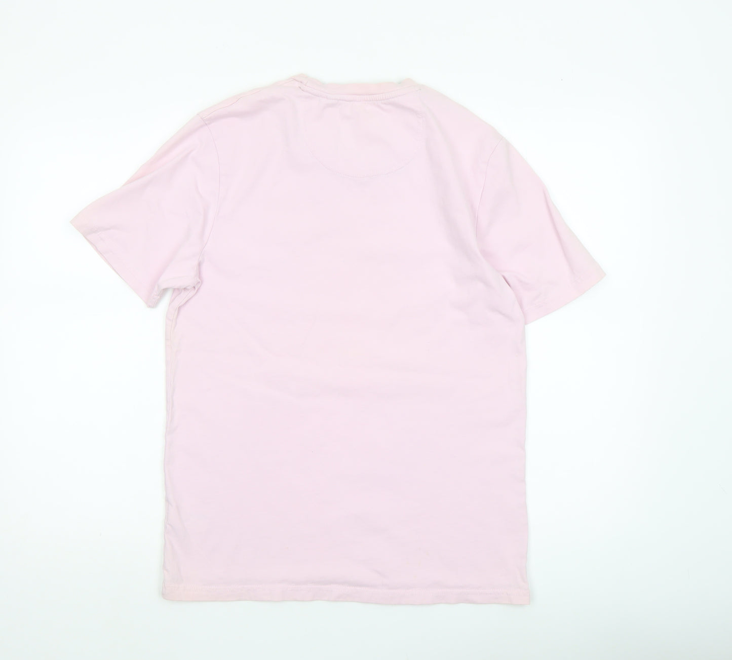 Diesel Men Pink Cotton Graphic Logo Crew Neck T-Shirt Medium