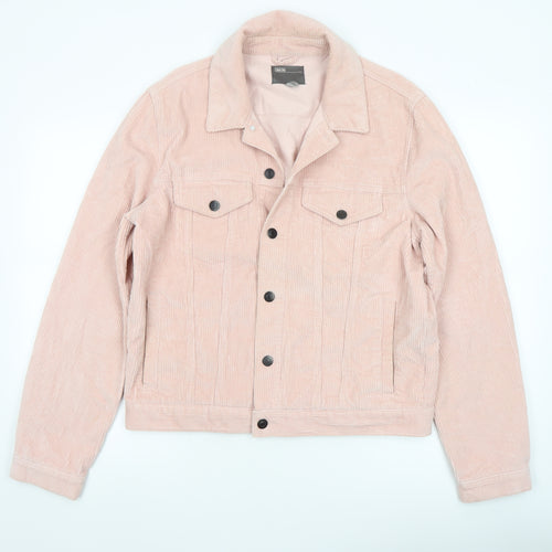ASOS Women Pink Corduroy Button Basic Jacket Size M
