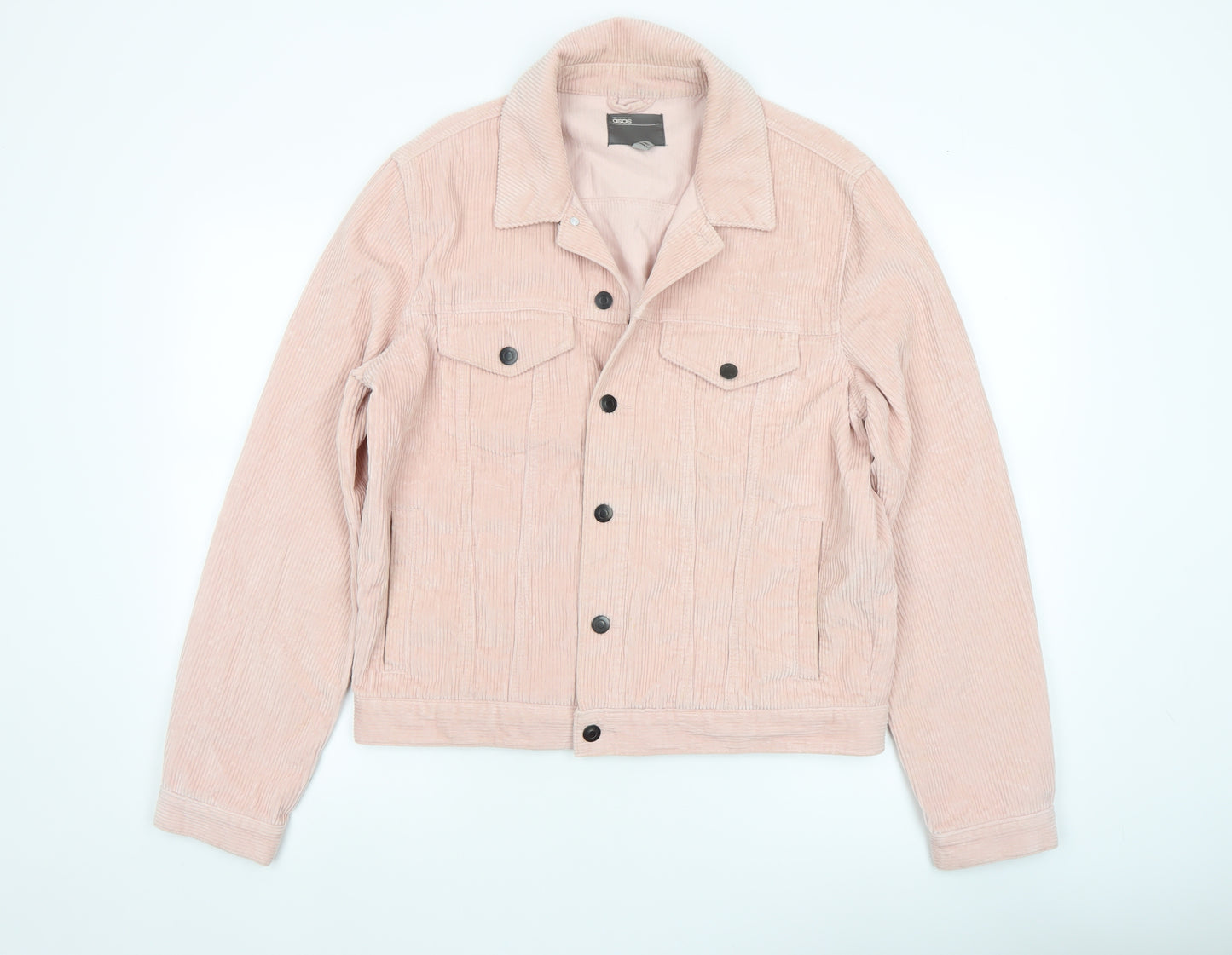 ASOS Women Pink Corduroy Button Basic Jacket Size M