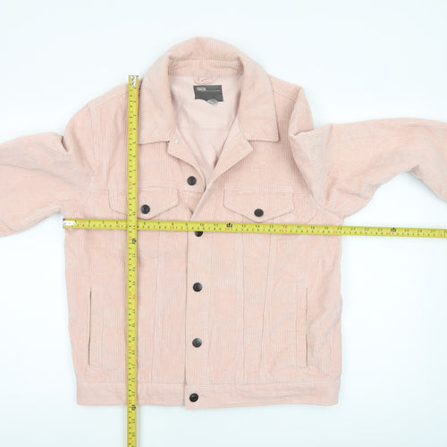 ASOS Women Pink Corduroy Button Basic Jacket Size M