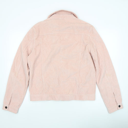 ASOS Women Pink Corduroy Button Basic Jacket Size M