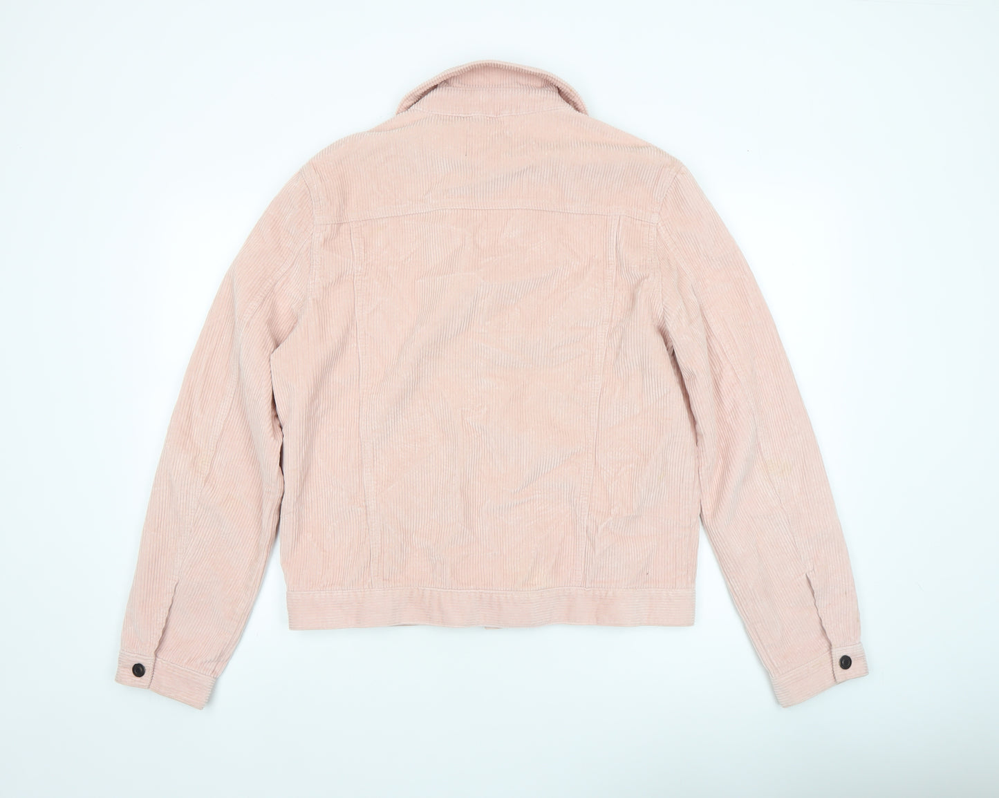 ASOS Women Pink Corduroy Button Basic Jacket Size M