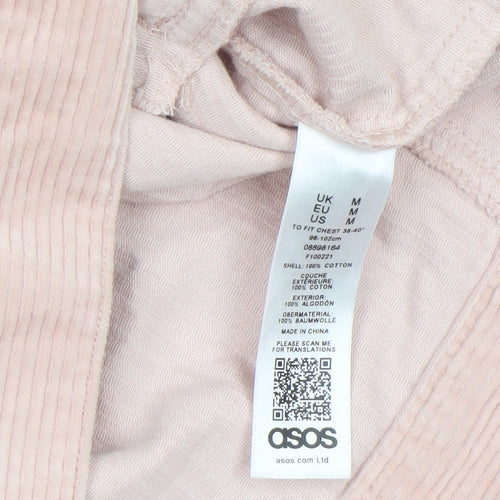 ASOS Women Pink Corduroy Button Basic Jacket Size M