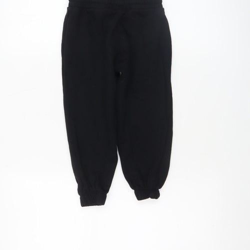 Disney Girls Black Lilo & Stitch Jogger Trousers 4-5 Years Cotton Fleece