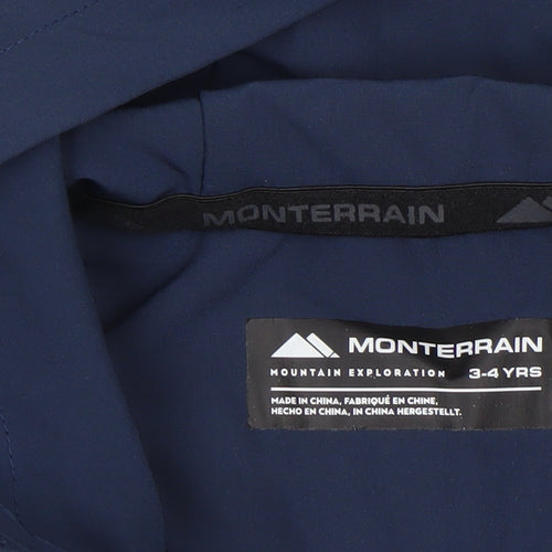 Monterrain Boys Blue 3-4 Years Hooded Lightweight Windbreaker Jacket